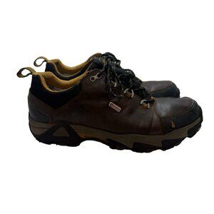 AHNU Hiking Shoes Men 'Coburn' EVent Waterproof Brown Leather Low Boots Sz 10 US